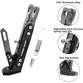 Universal Motorcycle Kickstand Adjustable Foot Side Support Parking Kickstand for Electric Motorbike Parking Foot Side Support Stand (Grey)