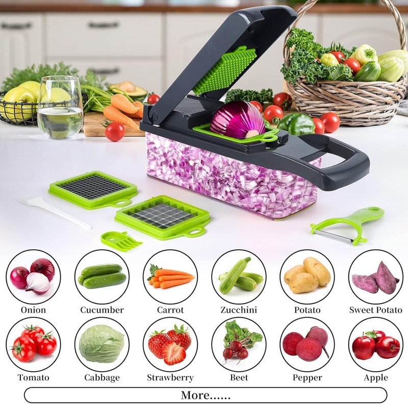 Vegetable Chopper, Multifunctional Kitchen Vegetable Slicer Dicer Cutter, Mandoline Vegetable