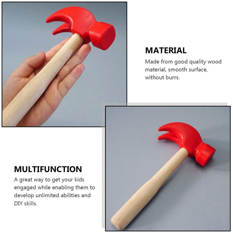 Kisangel 1Pcs Wooden Hammer Mini Simulation Hammer Maintenance Pretend Play