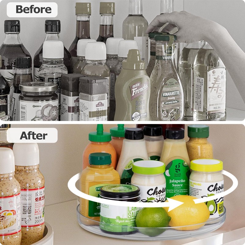 BillyBath Drehteller Organizer 360°Lazy Susan Gewürzregal Drehbar Gewürz Gewürzhalter Spice