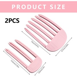 LBYHZS Pinza Voluminizadora para Cabello, 2 Pcs Pinza para Dar Volumen al Cabello, Peine Moldeador 3 y 6 Dientes, Pinza Cabello Esponjoso, Mujeres Herramienta para Flequillo Esponjoso Voluminoso (Rosa)