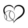 Bargain Max Decals Baseball Heart Decal Notebook Car Laptop 5.5"