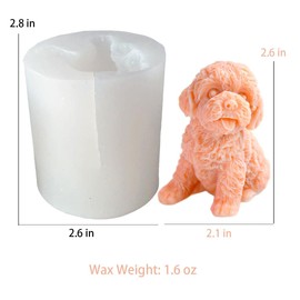 Mini Teddy Dog Candle Mold, Dog Silicone Mold, Animal Resin Mold for Soap Soy Wax Epoxy DIY Handcraft Puppy Home Ornaments Wedding Party Home Decoration