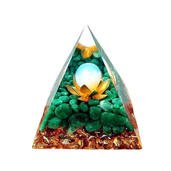 ycyingcheng 6 cm Pyramid Ogan Crystal Energy Tower Natural Reiki Chakra Crushed Stone, Crystal Pyramid Stone of Courage Healing Throat Chakra Stress Relaxation for Meditation Protection (G)