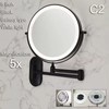 7–8 Inch Wall-Mounted LED Makeup Mirror, 1X/3X–10X, Battery & USB
