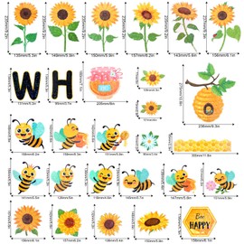 Gosknor 84pcs Spring Bulletin Board Decorations, What Can I Bee Sunflower Honeycomb Paper Cutouts Summer Classroom Flower Cut Outs Decor for School Office Home Wall Door