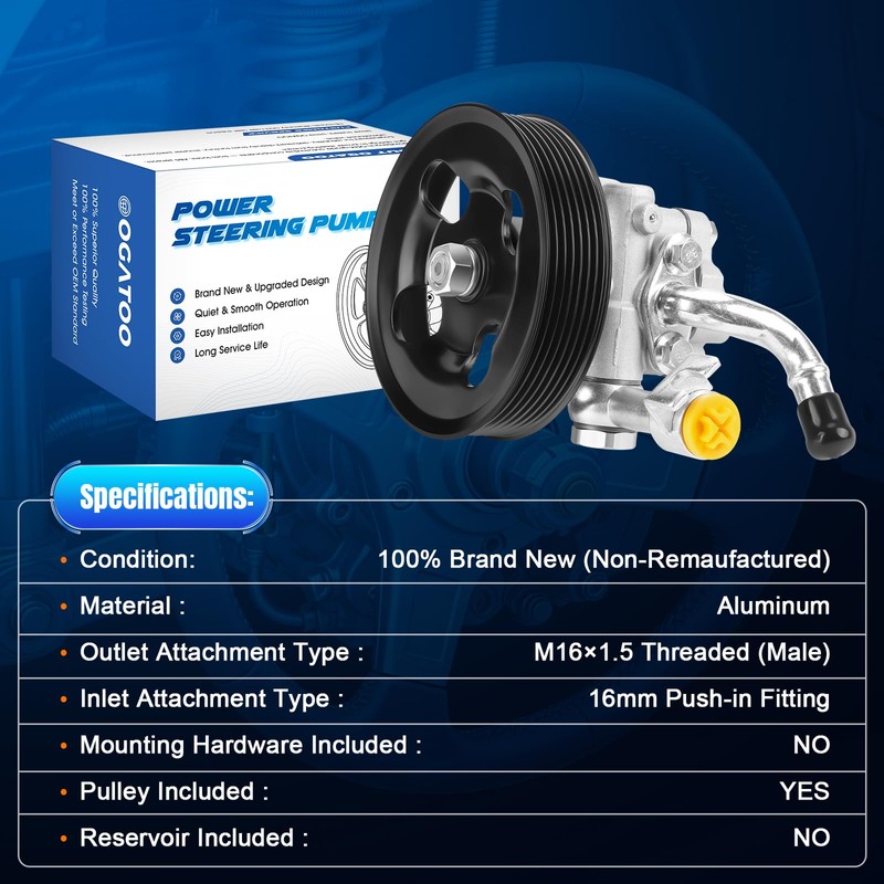 Power Steering Pump with Pulley Fits for Nissan Frontier 2005-2019,
