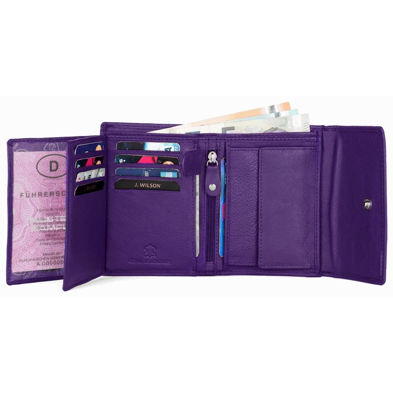 J. Wilson London Ladies RFID Safe Designer Leather Purse Card