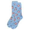 MeMoi Women's Flying Pigs Rayon Crew Socks Light Blue 9-11