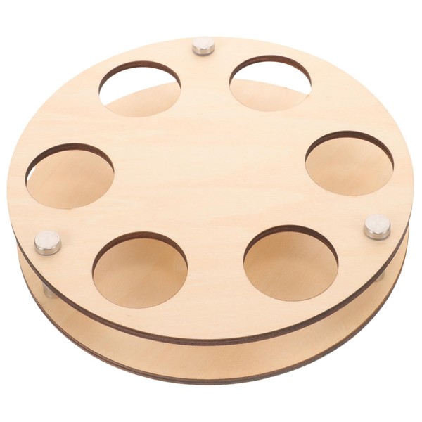 Parliky 6-Hole Wooden Golf Ball Display Rack Golf Ball Case