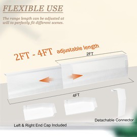 Baseboard Heater Cover, 2FT-4FT Retractable Galvanized Steel Easy Slip-On Baseboard Heater Cover, with Left and Right End Covers, Suitable for Bathroom and Hydronic Home Heating Systems