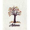 Decorative Fall Hand Towels: Autumn Tree Colorful Leaves and Bird