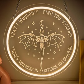 Cheexiann Fouth Wing Neon Sign Dragon Neon Light for Wall Decor Dimmable 4th Wing LED Sign With USB Interface for Bedroom Reading Room Library Fourth Wing Book Lover Gifts