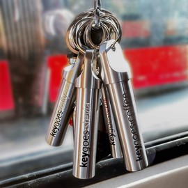 keygoes:chili Stainless Steel Keyring Chili Shaker with Two Chili Varieties Cayenne and Bird's Eye - Gadget for Men - Mild Hot Chili (Medium Heat)