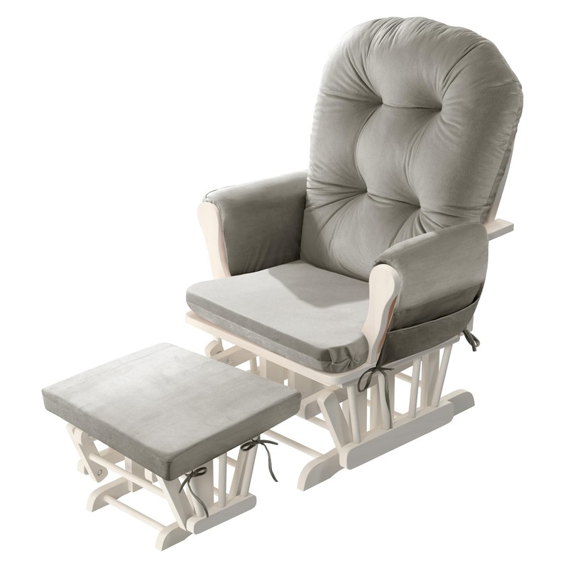 HOMBYS Glider Rocker Replacement Cushions 5 PCS with Storage Side