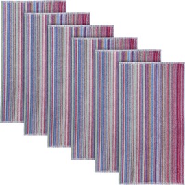 REDBEST Hand Towel Pack of 6 Stripes Colourful Size 50 x 100 cm – Ideal for Travel, Light Quality, Good Moisture Absorption