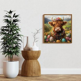 Skyboda Diamond Painting Kits for Adults, DIY Cow Diamond Art Kits Easter Full Round Drill Gem Art Diamond Dots for Home Wall Art Decor 30x40cm