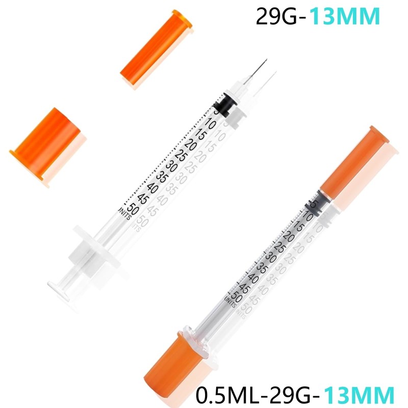 10 Pack 1/2ml Syringes 29G 1/2 inch(12.7mm) Industrial Scientific Lab