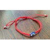 BT Weaved String Contemporary Kabbalah Bracelet with Blue Evil Eye