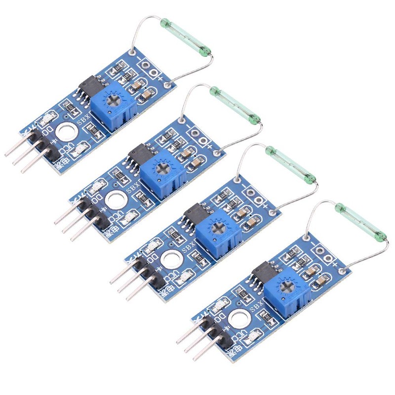 Leapiture 4PCS Reed Sensor Magnetic Reed Switch Module Reed Relay