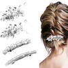 4 Pieces Rhinestone Bridal Hair Clip, Pearls Wedding Hair Pins