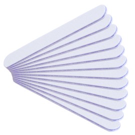 Nailfun Professional Nail File Straight White Purple Core Grit 80/80 Pack of 12