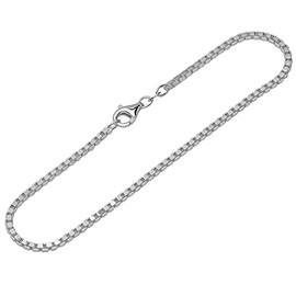 NKlaus 12487 Women's Bracelet 925 Sterling Silver 20 cm Venetian Chain Diamond-Coated Fine, 20 centimetres, Sterling Silver