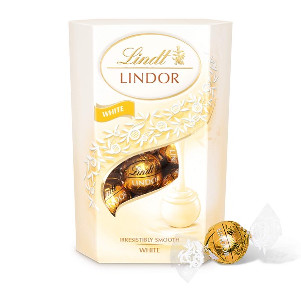 Lindt Lindor White Chocolate Truffles Box | Approx 16 truffles, 200g | Chocolate Truffles with a Smooth Melting Filling | Gift Present for Him and Her |Christmas, Birthday, Congratulations, Thank you