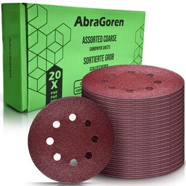 Pack of 60PCS 125mm Coarse Sanding Discs for Orbital Sander - Mixed Grits, 20PCS of 40 Grit and 20PCS of 60 20PCS of 80 Grit - Hook And Loop 8 Hole 5 Inch Circular Sander Pads for Orbital Sander