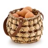 LGENHOOM Round Handwoven Water Hyacinth Egg Basket, Egg Collecting Basket,