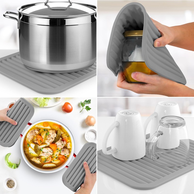 Zulay 2-Pack 9"x12" Silicone Trivets for Hot Pots & Pans