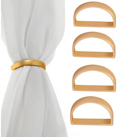 Napkin Rings, 4 Pcs Gold Napkin Holder Ring Elegant Gold Napkin Rings Decor Metal Napkin Rings for Table Decoration Valentine Day Thanksgiving Christmas Anniversary Dinners (Gold)