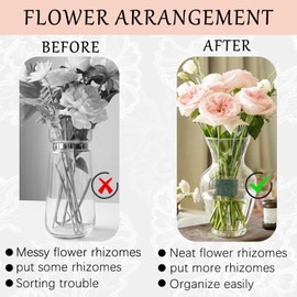 2PCS Spiral Stem Holder for Flowers, DIY Wedding Bouquet Kit Spiral Ikebana Stem Holder for Flowers, Bouquet Twister Ikebana Tools Flower Bouquet Supplies, Spiral Stem Holder Ring for Vases(Green)