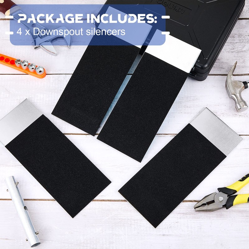 4 Pcs Downspout Silencer Gutter Insert Downspout Insert, 11 x