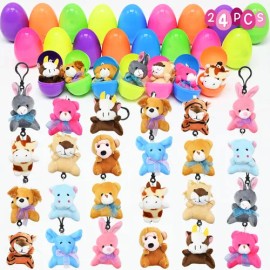 24 Llaveros De Peluche Animales Para Pascua Y Fiestas Multicolor