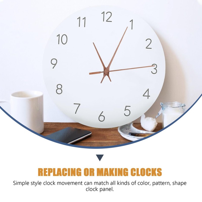 jojofuny Clock Movement Mechanism Replacement Kit with Walnut Wood Hands