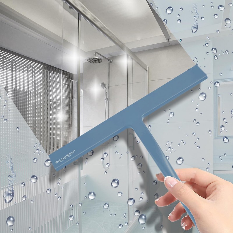 Richmirth Shower Glass Cleaner Squeegee, 9 Inch Width Silicone Bathroom