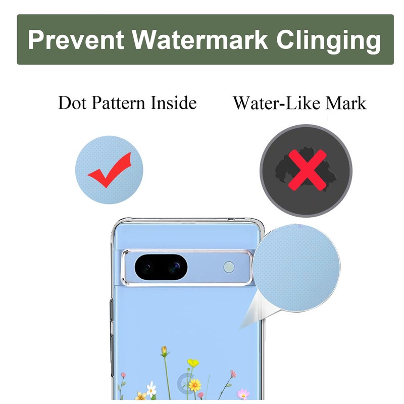 Unov Compatible with Pixel 8a Case Clear with Design Soft