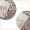 48Pcs Long Square Press on Nails and Toe Nails Matching