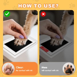 Dog Paw Print Kit, Inkless Paw Print Stamp with Magnetic Picture Frames, Clean Touch Ink Pads & Imprint Cards, Paw Print Impression Kit for Cat, Footprint Pawprint Nose Keepsake Kit, Pet Memorial Gift