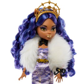 Monster High Howliday Winter Edition Doll, Clawdeen Wolf Collectible in ICY Lavender Gown with Furry Boa & Accessories