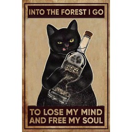 NENAWOS Retro Metal Tin Sign,Cat Show Me Your Beer Wall Poster Metal Tin, Retro Style, Funny Kitty, Home Bar Shop Decorations Coffee Vintage Sign Gift 8X12Inch