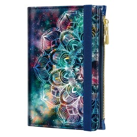 Passport Holder Cover with Zipper Coin Pocket Travel Wallet RFID Blocking Leather Passport Cover Credit Card Holder for Women, Mandala, Mandala, Zipper Passpot Cover