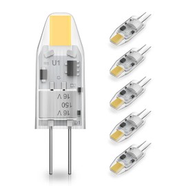 YUIIP G4 LED Bulb AC/DC 12V 1.2W (10W Halogen Bulb Replacement), 4000K Natural White JC G4 Bi Pin Light Bulbs for Under Cabinet Puck Light, Chandelier, RV, Landscape Lighting, Non-Dimmable, 5 Pack