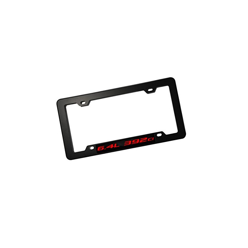 ERPART Black License Plate Tag Frame with 6.4L 392ci RED