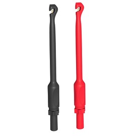 2pcs Black and Red Automotive Wire Piercing Probes Clip Test Lead Puncture WireBack Probe Pins Screw Thread Probe Pins Testing Kit for 4mm Banana Extended Test Cable