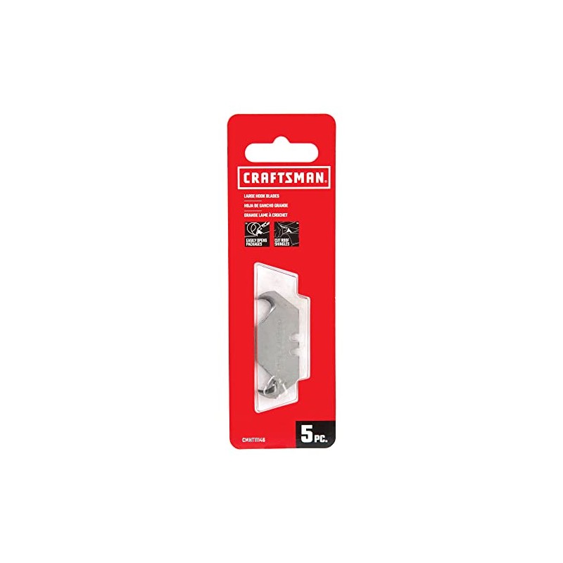 CRAFTSMAN Utility Knife Razor Blade, Carbon Steel, 3/4-in., 5-Pack (CMHT11146)