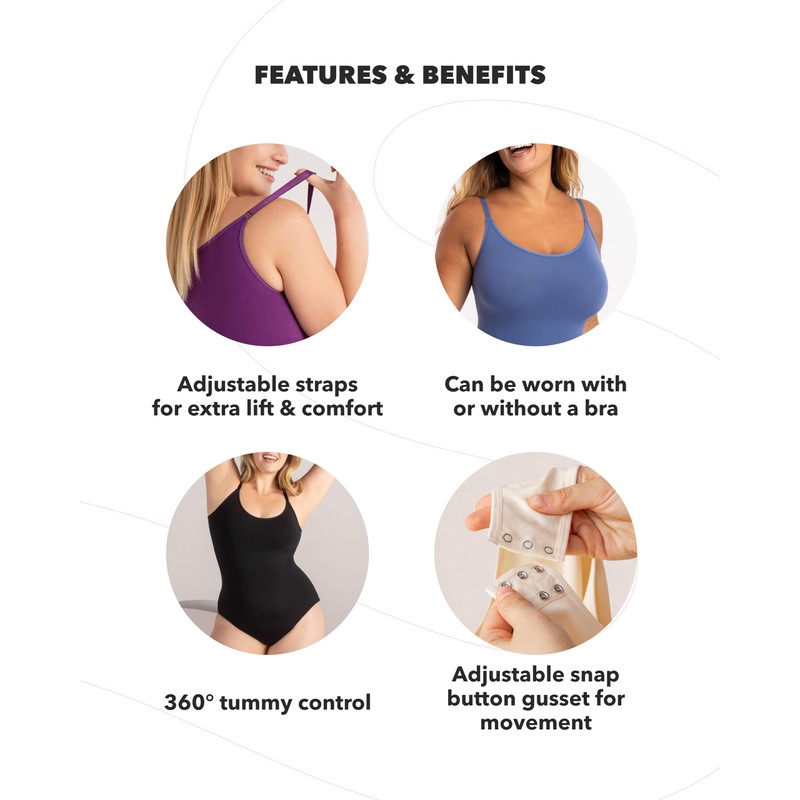 SHAPERMINT Scoop Neck Bodysuit for Women | Shapewear Body Suits