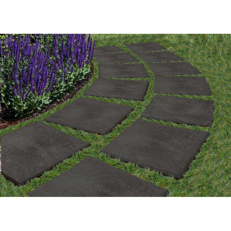 Nicoman Marble Effect 30x30x2.5cm Square Stomp Stone Recycled Rubber Steps