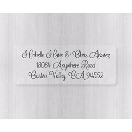 60ct - Return Address Clear Transparent Wedding Invitation Labels/Stickers/Seals (#317-C)